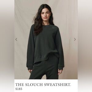 Sz 2 (M/L) THE GREAT.  Slate Gray Crewneck 100% Cotton “Slouch” Sweatshirt